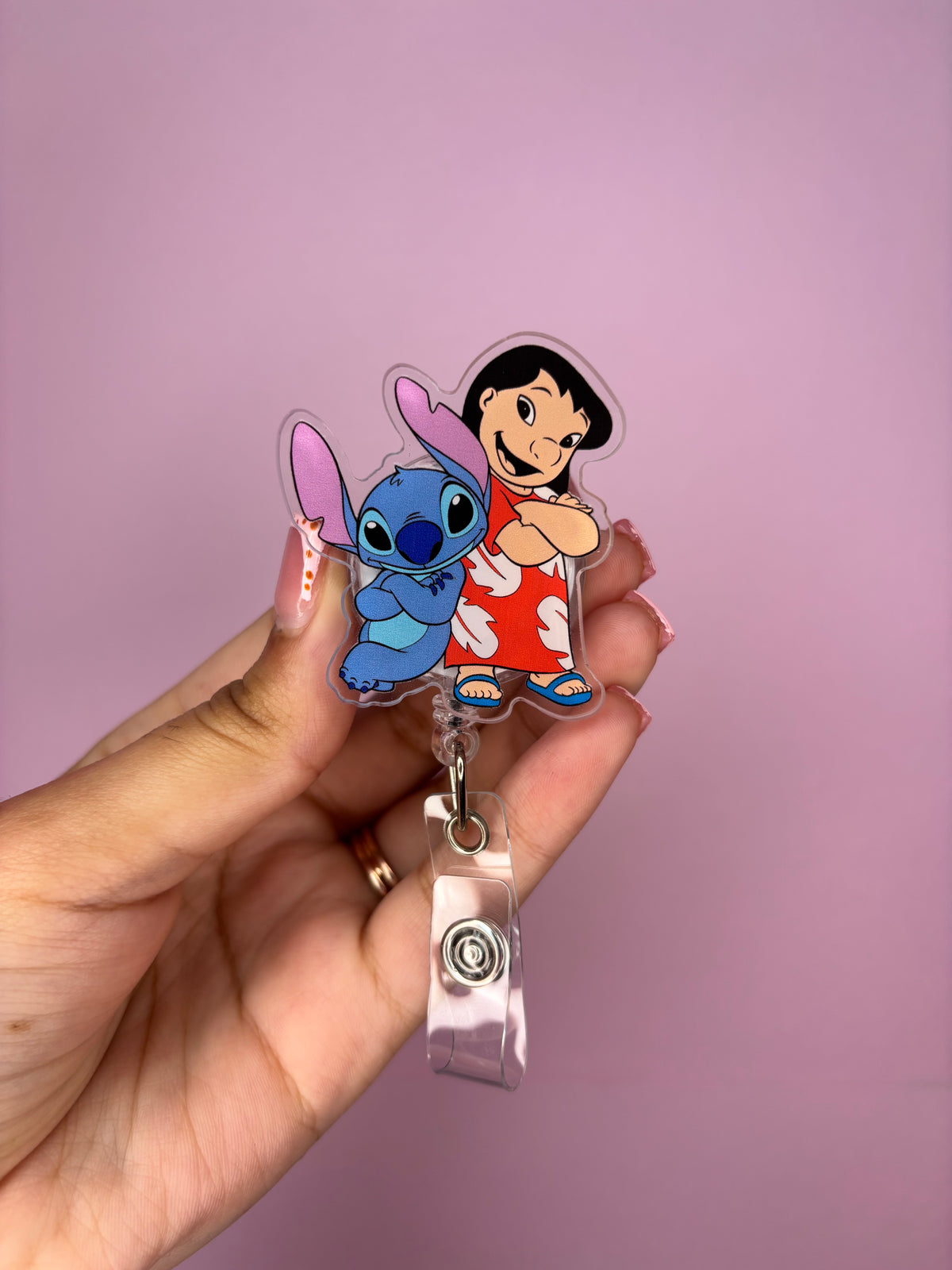 lilo + stitch badge reel