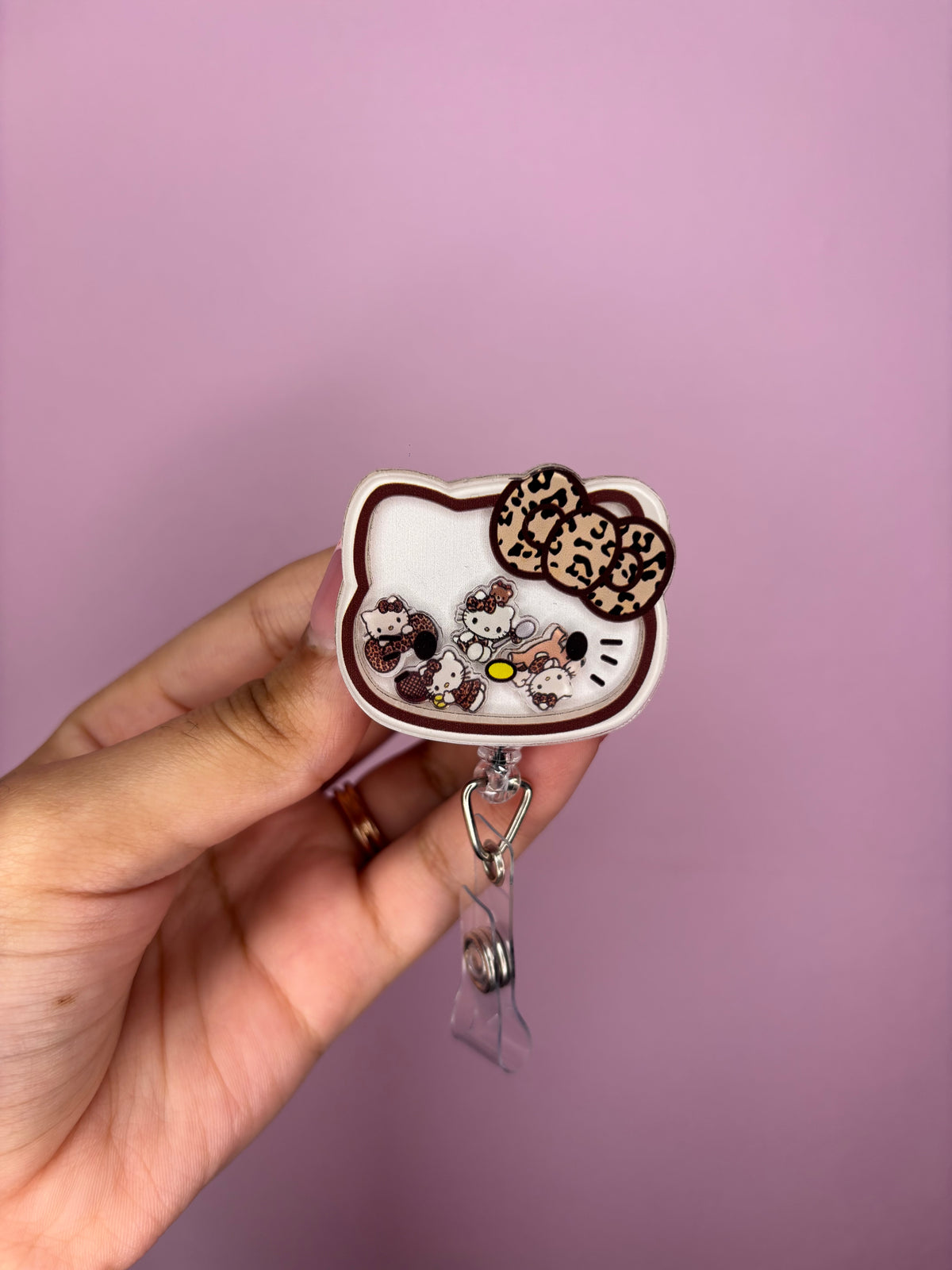 Cheetah Kitty Badge Reel