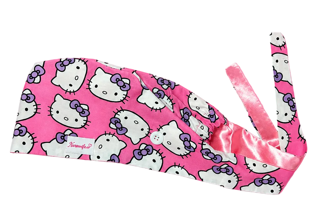 Pink Bow Kitty Cap