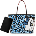 blue cheetah kitty tote