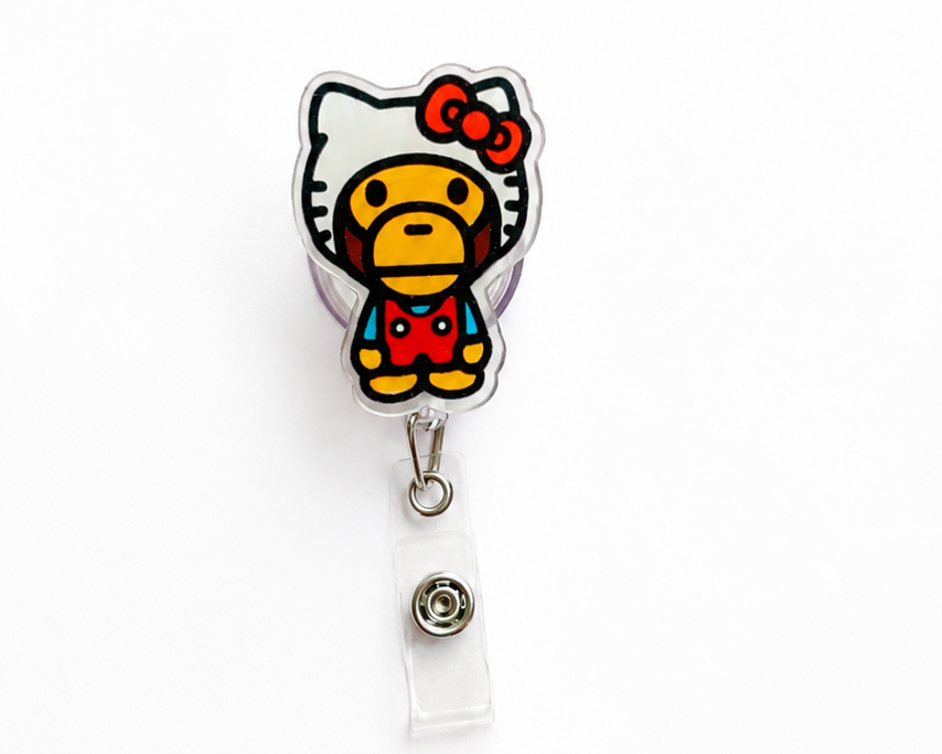 Bape kitty badge reel