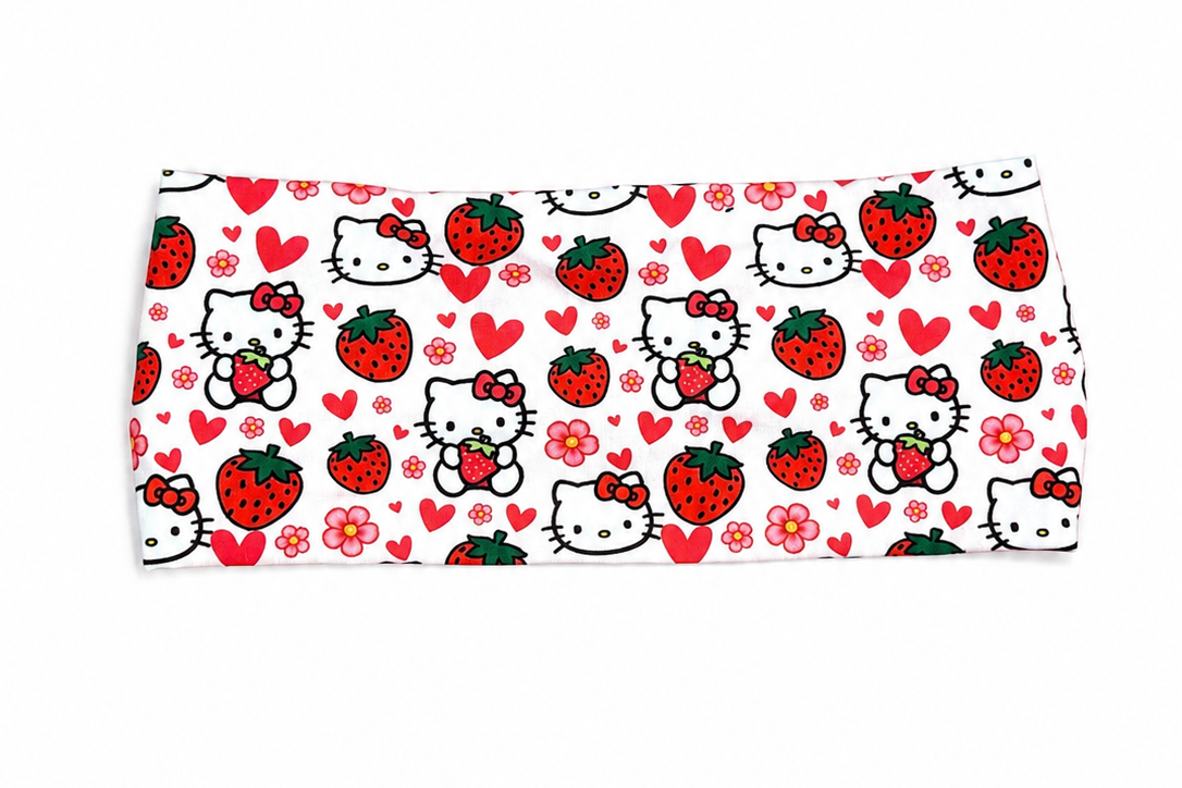 Strawberry x kitty headband