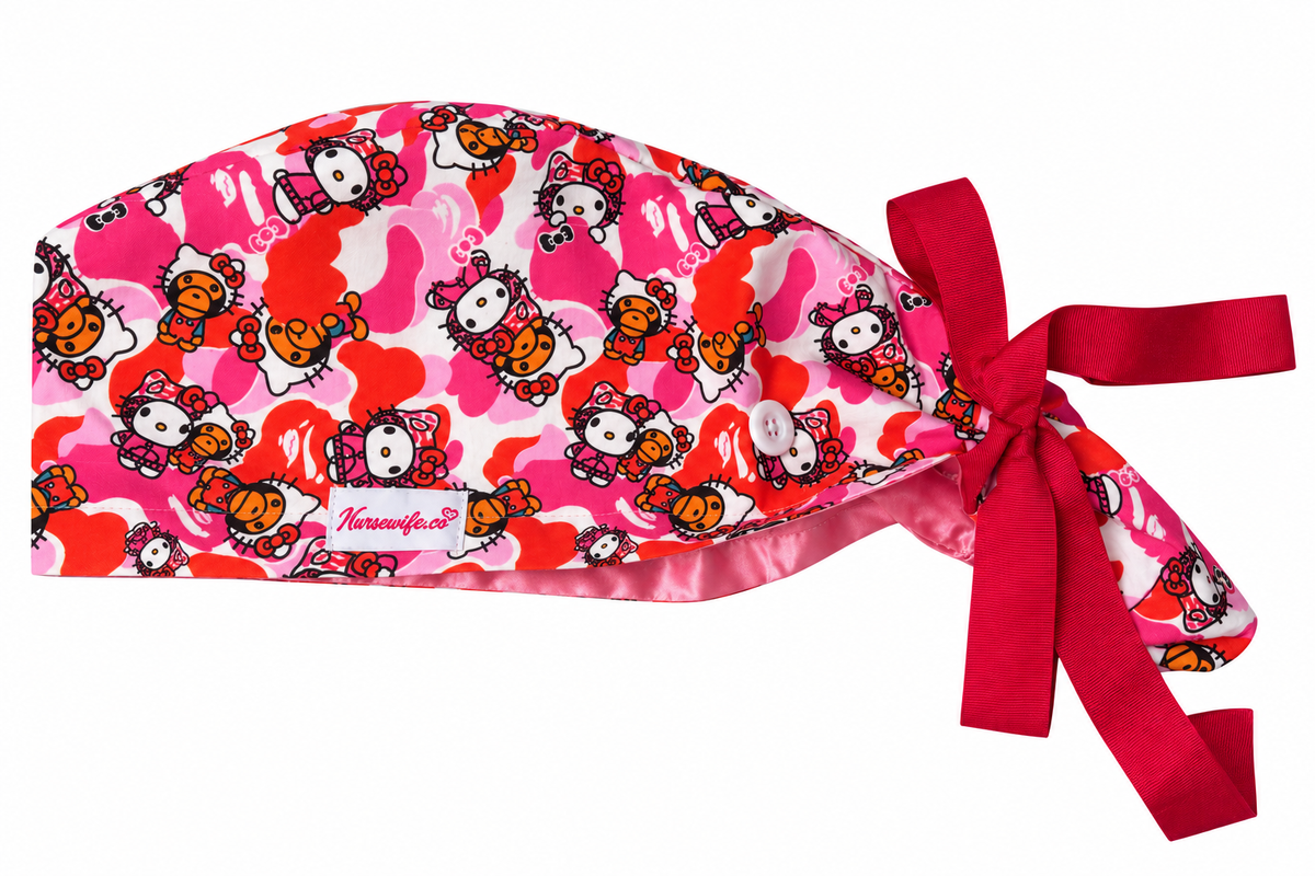Pink bape kitty ponytail cap